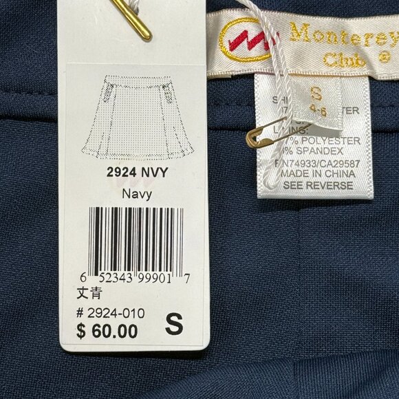Monterey Club Skirt Womens Small 4-6 Navy Blue Stretch New NWT - Picture 4 of 6